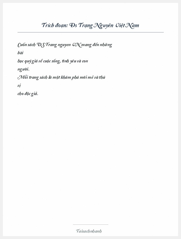 Trích đoạn Đs Trạng Nguyên Việt Nam