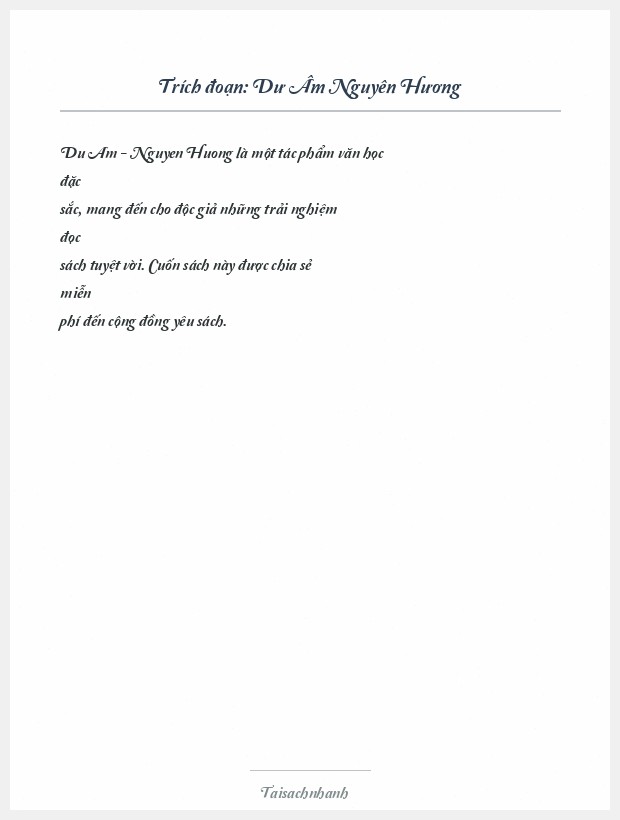 Trích đoạn Dư Âm Nguyên Hương