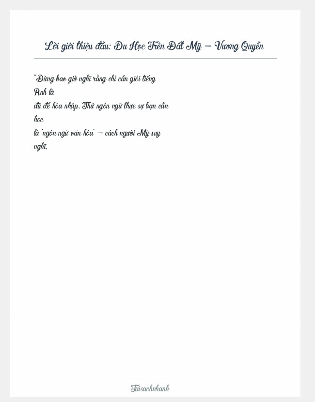 Trích đoạn Du Học Trên Đất Mỹ - Vương Quyền