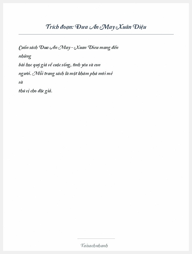Trích đoạn Đưa An May Xuân Diệu
