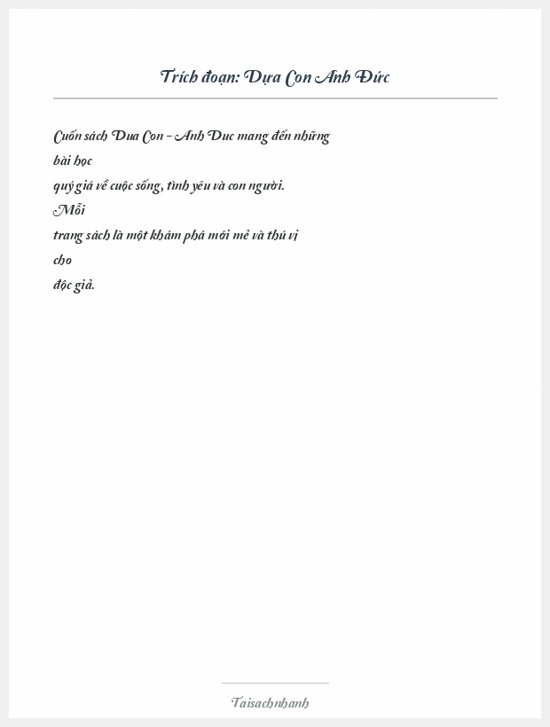 Trích đoạn Dựa Con Anh Đức