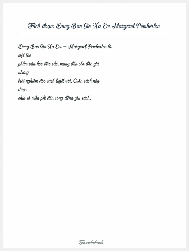 Trích đoạn Dung Bao Gio Xa Em Margeret Pemberton