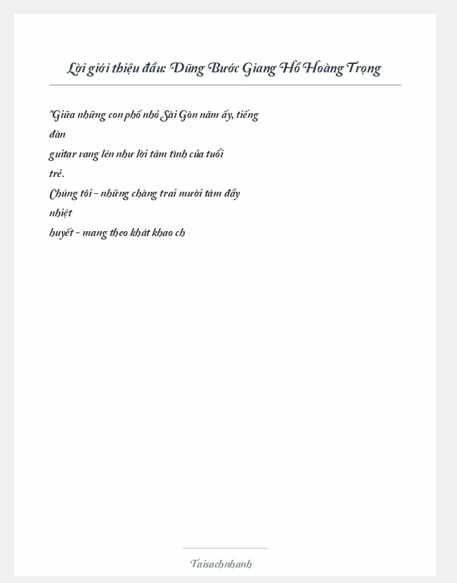 Trích đoạn Dũng Bước Giang Hồ Hoàng Trọng