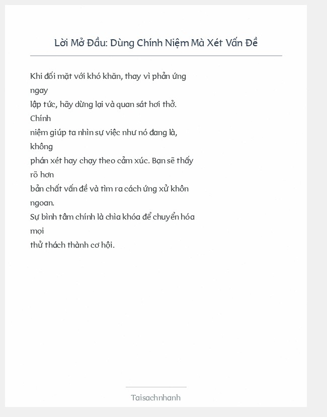 Trích đoạn Dùng Chính Niệm Mà Xét Vấn Đề