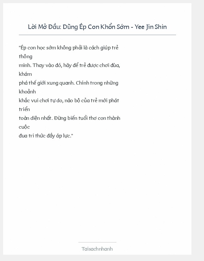 Trích đoạn Dũng Ép Con Khổn Sớm - Yee Jin Shin