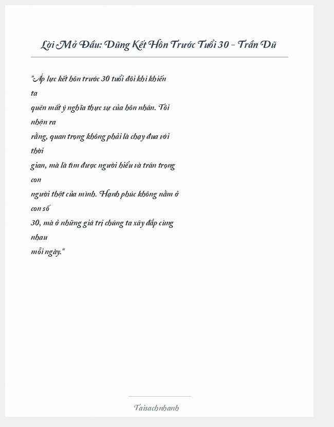 Trích đoạn Dũng Kết Hôn Trước Tuổi 30 - Trần Dũ