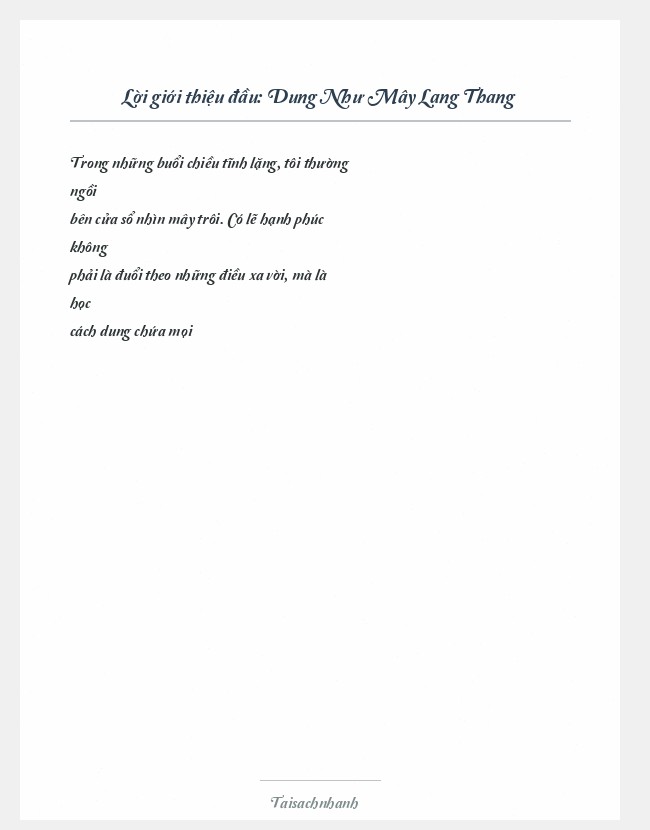 Trích đoạn Dung Như Mây Lang Thang