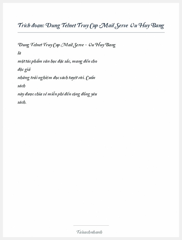 Trích đoạn Dung Telnet Truy Cap Mail Serve Vu Huy Bang