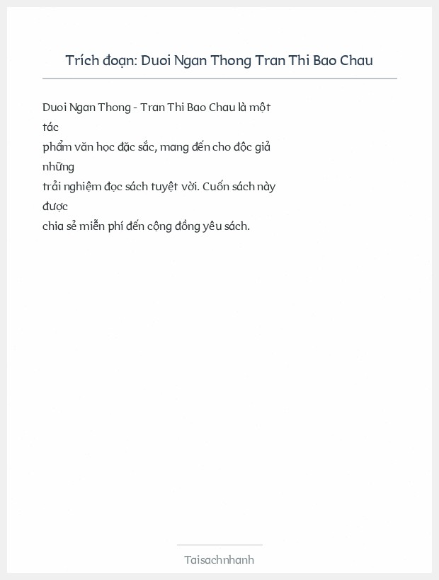 Trích đoạn Duoi Ngan Thong Tran Thi Bao Chau