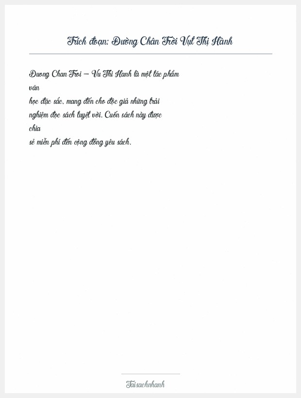 Trích đoạn Đường Chân Trời Vụt Thị Hành