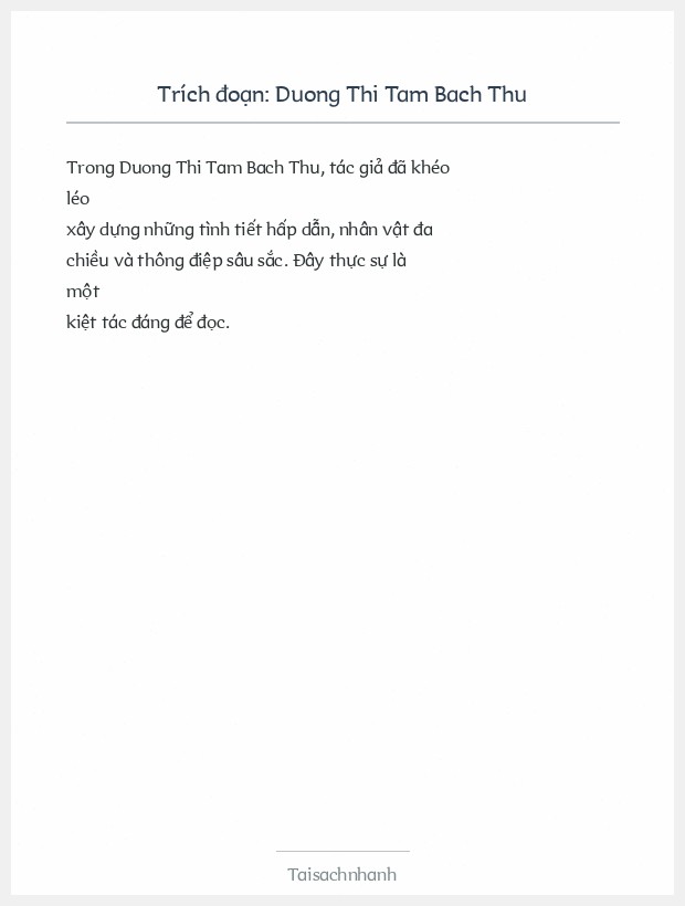 Trích đoạn Duong Thi Tam Bach Thu