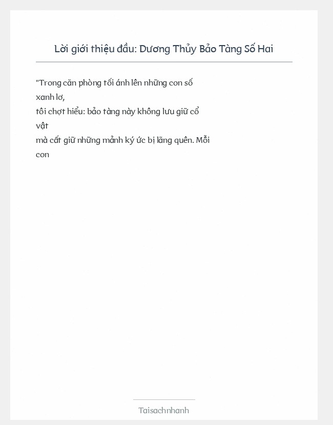 Trích đoạn Dương Thủy Bảo Tàng Số Hai