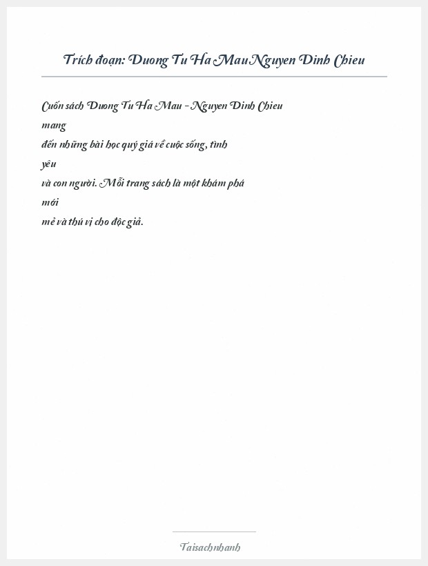 Trích đoạn Duong Tu Ha Mau Nguyen Dinh Chieu