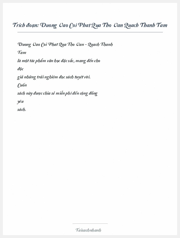 Trích đoạn Duong Vao Coi Phat Qua Tho Van Quach Thanh Tam