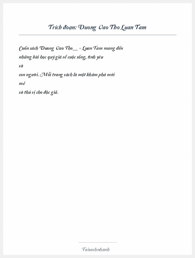 Trích đoạn Duong Vao Tho Luan Tam