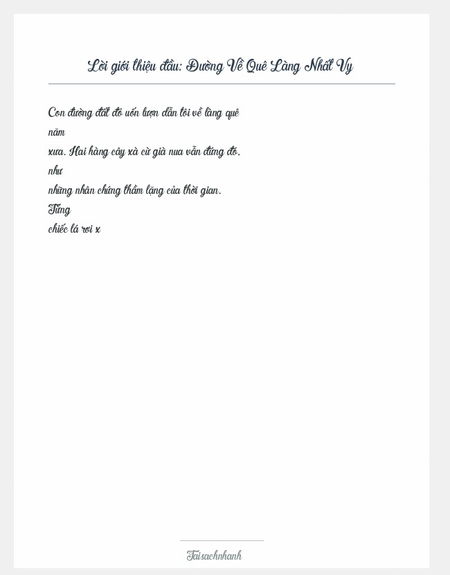 Trích đoạn Đường Về Quê Làng Nhất Vy