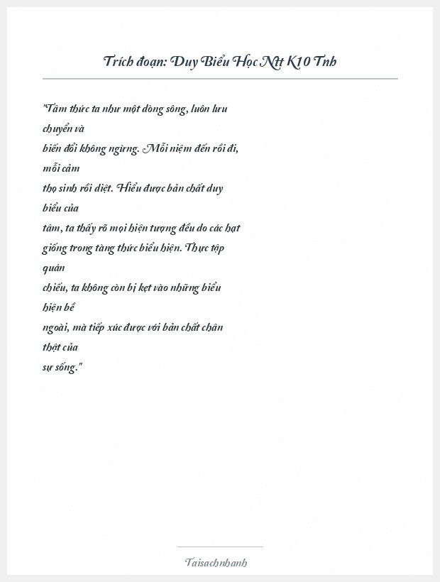 Trích đoạn Duy Biểu Học Ntt K10 Tnh