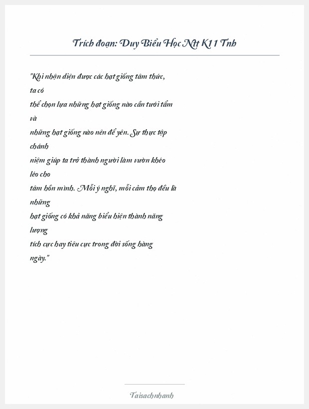 Trích đoạn Duy Biểu Học Ntt K11 Tnh