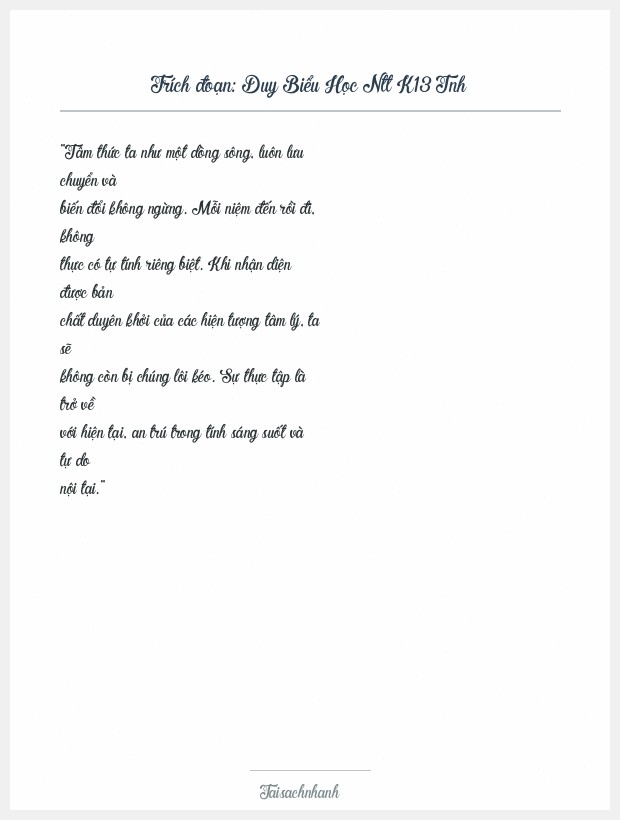 Trích đoạn Duy Biểu Học Ntt K13 Tnh