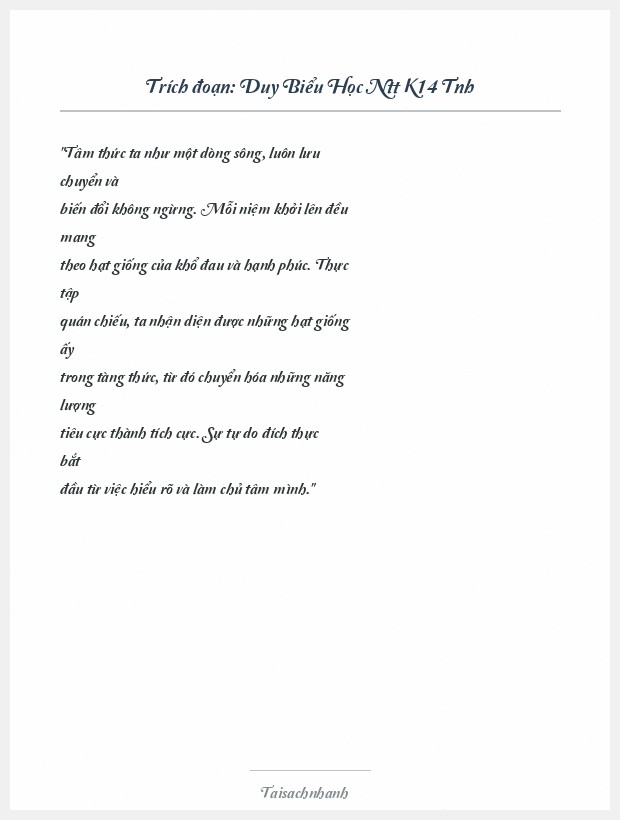 Trích đoạn Duy Biểu Học Ntt K14 Tnh