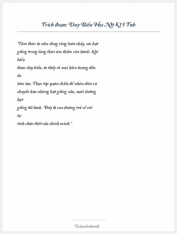 Trích đoạn Duy Biểu Học Ntt K15 Tnh