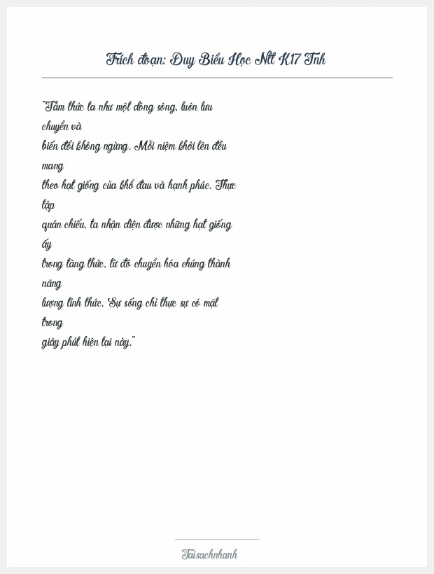 Trích đoạn Duy Biểu Học Ntt K17 Tnh