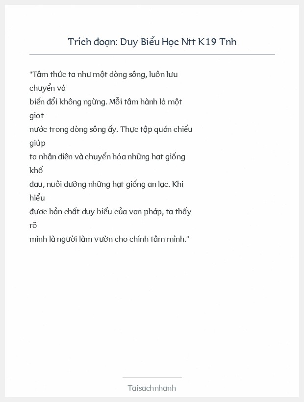 Trích đoạn Duy Biểu Học Ntt K19 Tnh