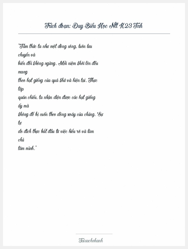 Trích đoạn Duy Biểu Học Ntt K23 Tnh