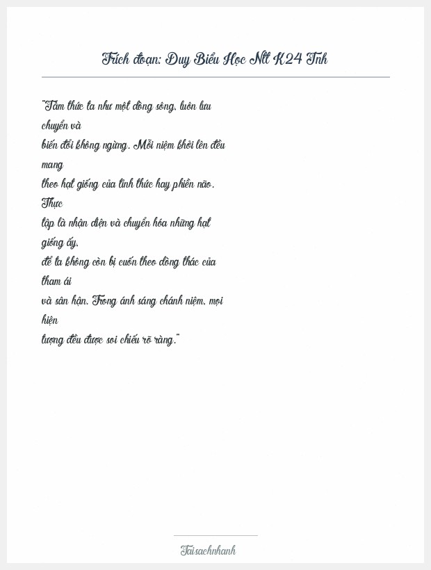 Trích đoạn Duy Biểu Học Ntt K24 Tnh