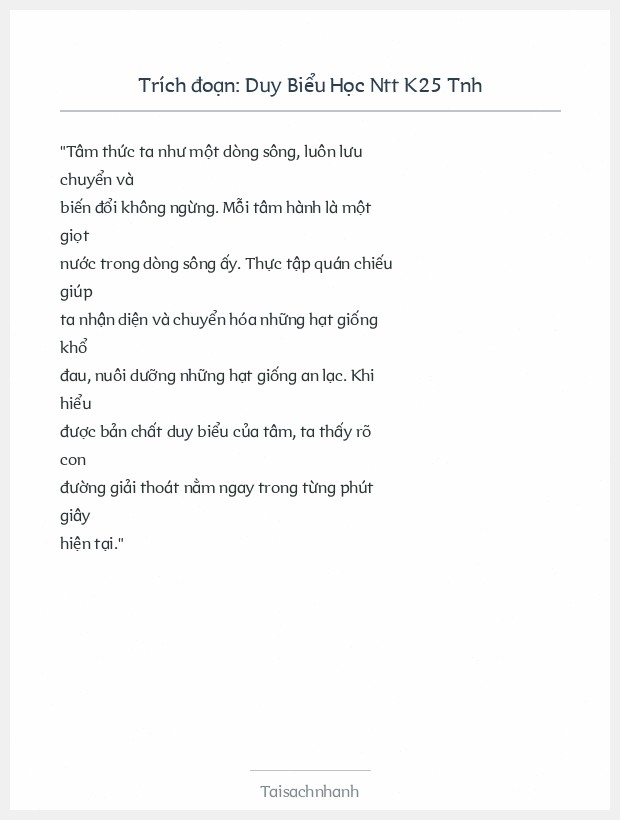 Trích đoạn Duy Biểu Học Ntt K25 Tnh