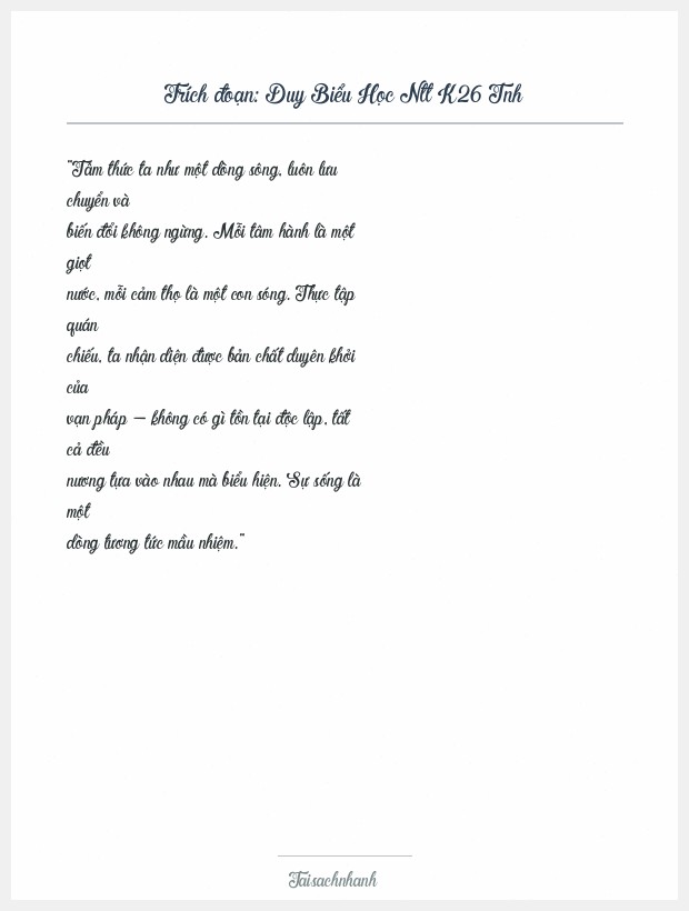 Trích đoạn Duy Biểu Học Ntt K26 Tnh