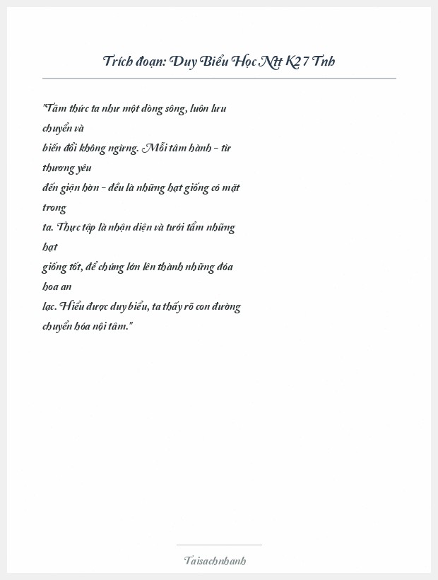Trích đoạn Duy Biểu Học Ntt K27 Tnh