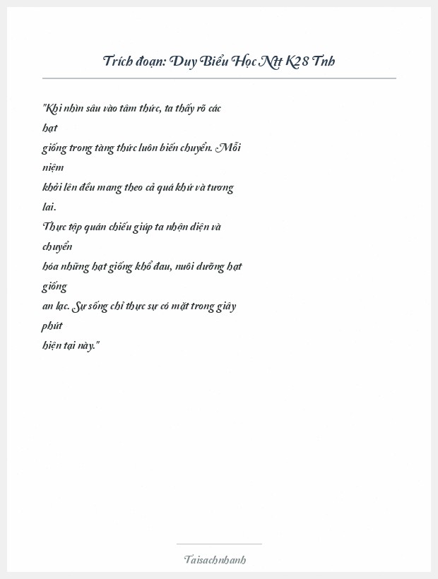 Trích đoạn Duy Biểu Học Ntt K28 Tnh