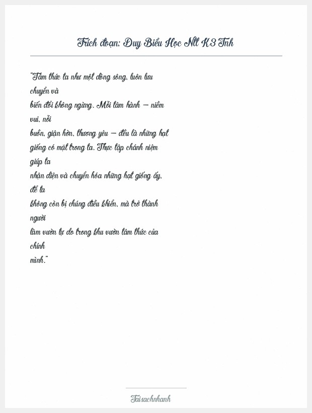 Trích đoạn Duy Biểu Học Ntt K3 Tnh