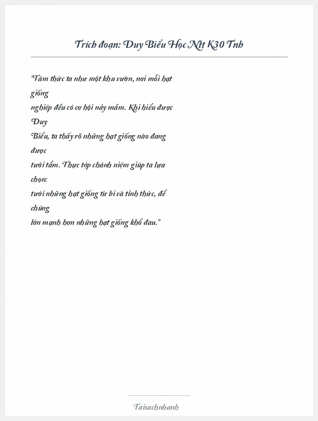Trích đoạn Duy Biểu Học Ntt K30 Tnh