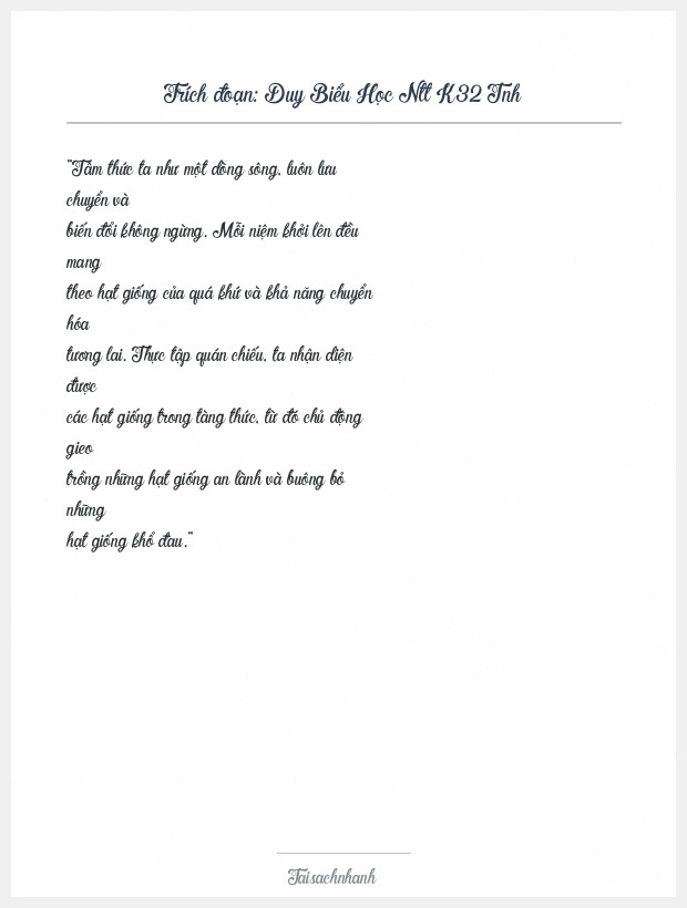 Trích đoạn Duy Biểu Học Ntt K32 Tnh