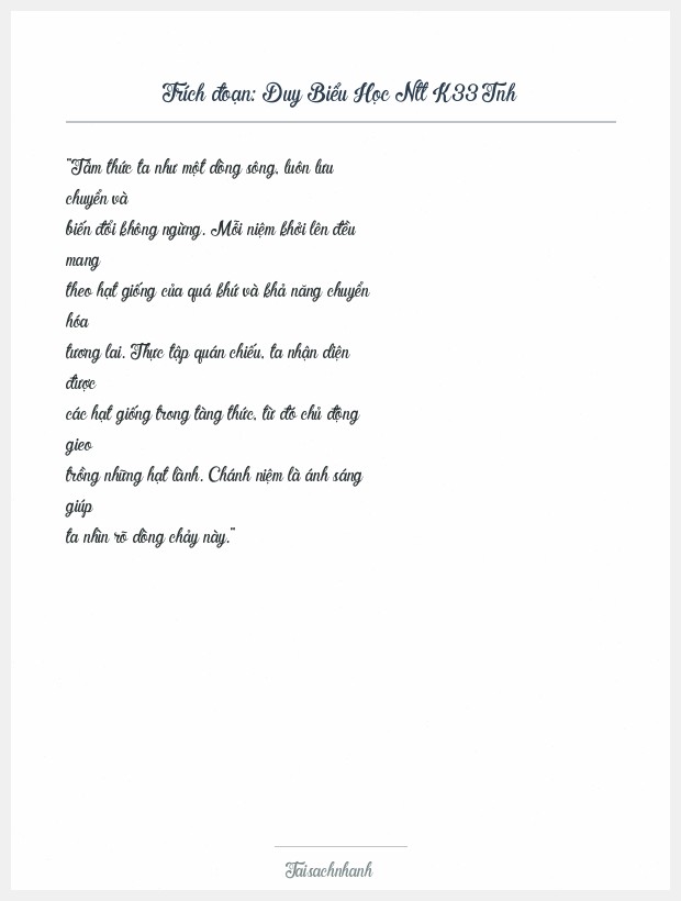 Trích đoạn Duy Biểu Học Ntt K33 Tnh