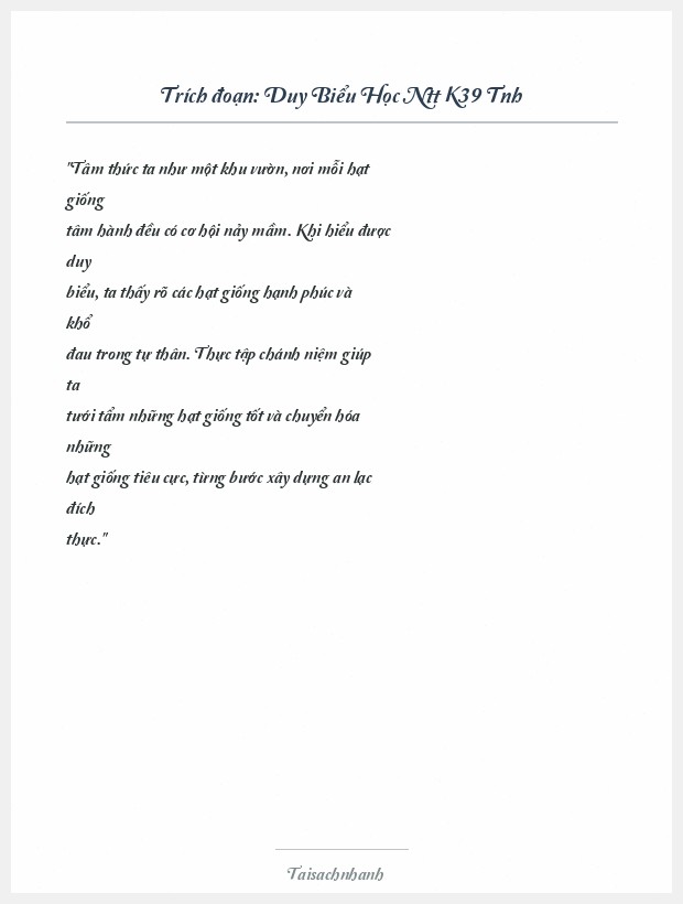 Trích đoạn Duy Biểu Học Ntt K39 Tnh