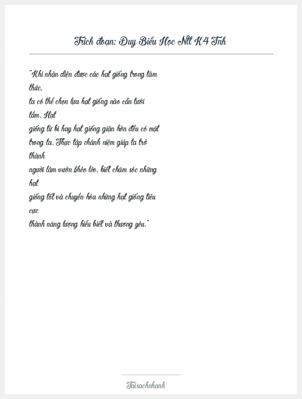 Trích đoạn Duy Biểu Học Ntt K4 Tnh