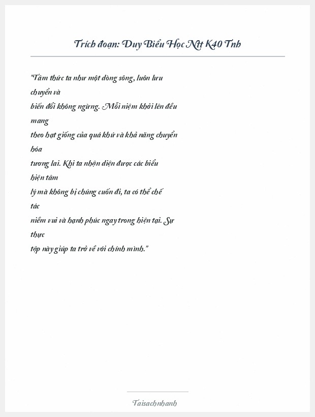Trích đoạn Duy Biểu Học Ntt K40 Tnh