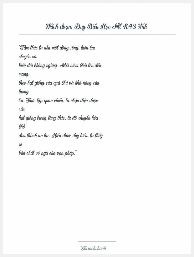 Trích đoạn Duy Biểu Học Ntt K43 Tnh