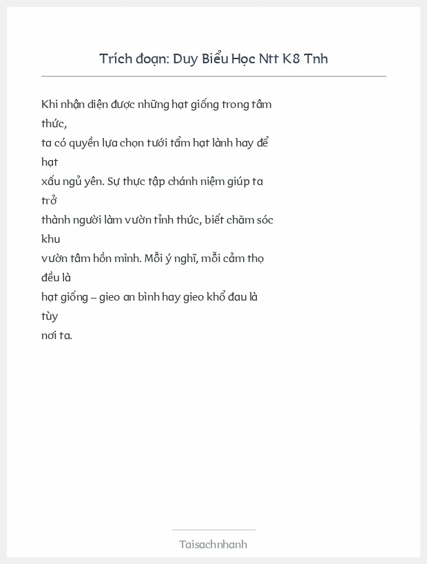 Trích đoạn Duy Biểu Học Ntt K8 Tnh