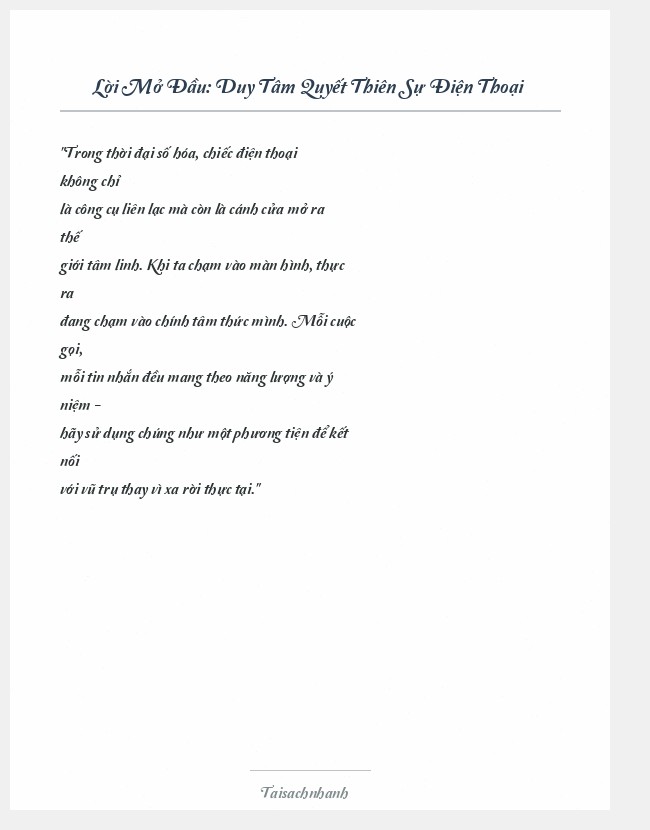 Trích đoạn Duy Tâm Quyết Thiên Sự Điện Thoại