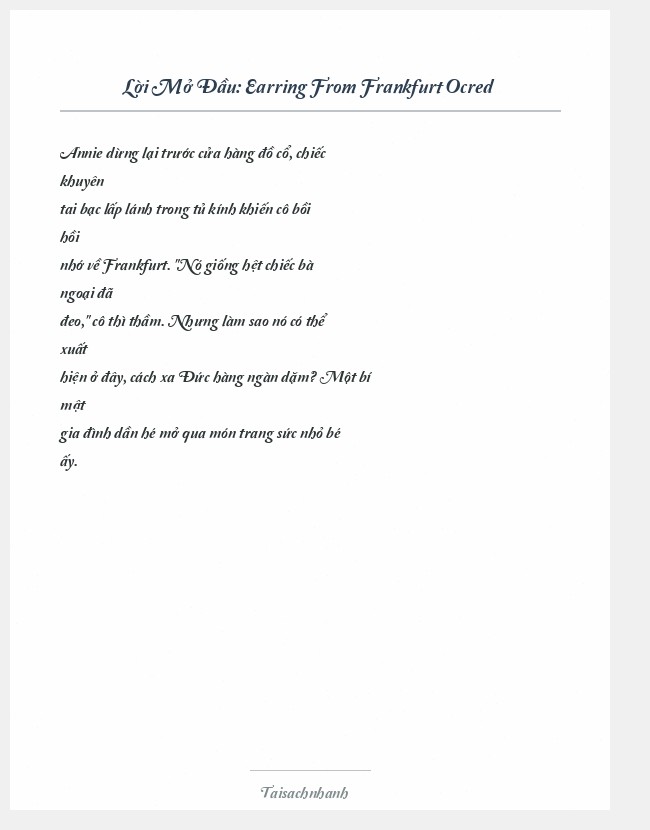 Trích đoạn Earring From Frankfurt Ocred