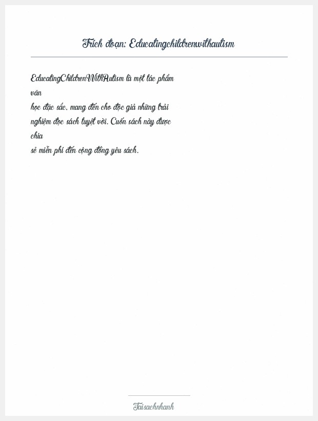 Trích đoạn Educatingchildrenwithautism