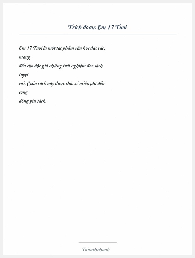 Trích đoạn Em 17 Tuoi
