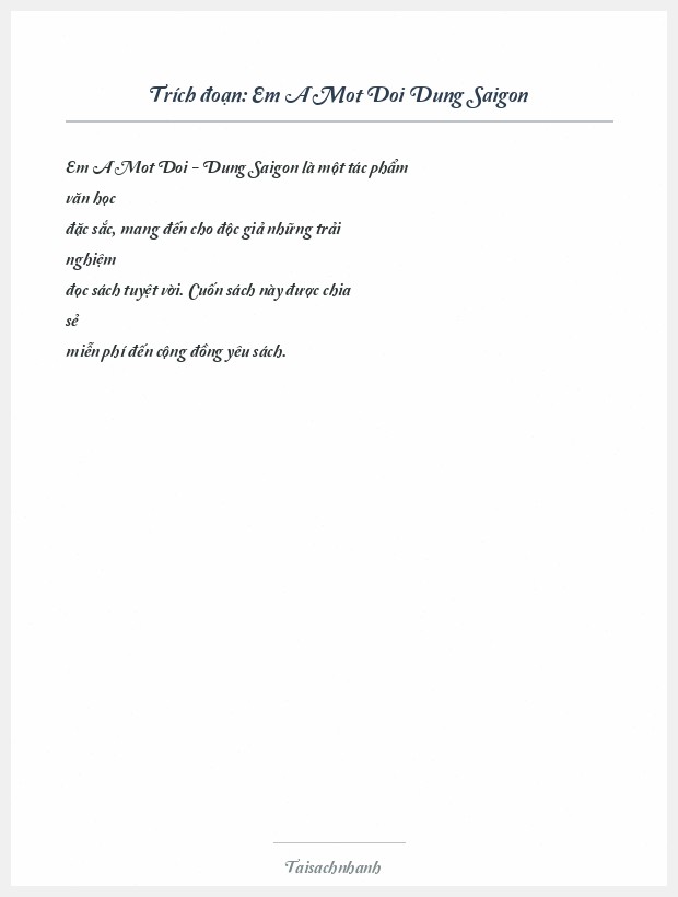 Trích đoạn Em A Mot Doi Dung Saigon