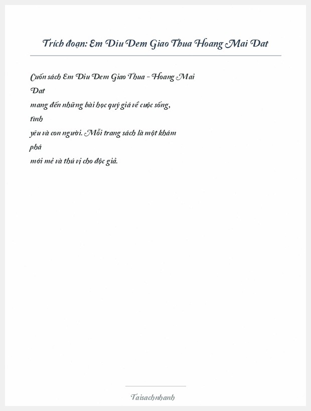 Trích đoạn Em Diu Dem Giao Thua Hoang Mai Dat