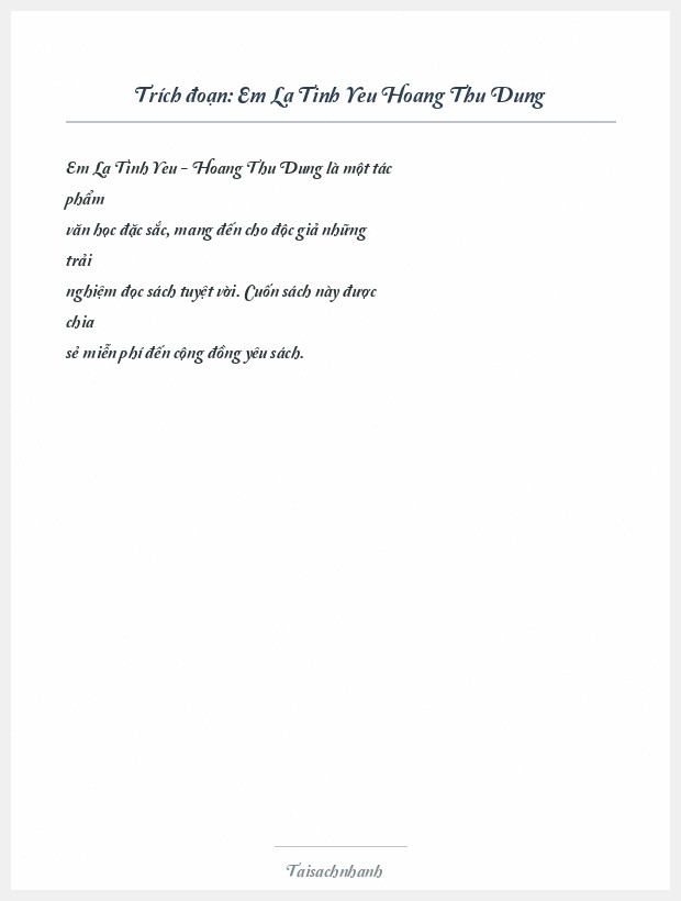 Trích đoạn Em La Tinh Yeu Hoang Thu Dung
