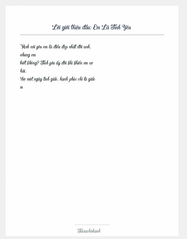 Trích đoạn Em Là Tình Yêu